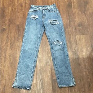Pretty Little Thing Distressed Women's Split Hem Jeans